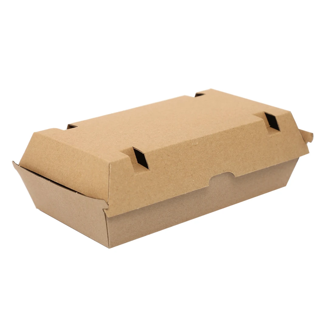 Corrugated Packaging Box E Corrugated Hamburger Lunch Box Take out Lunch Box Disposable Environmental Protection Degradable Packaging Box