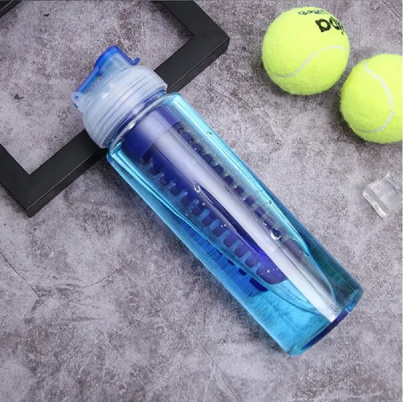 Large-Capacity Transparent Outdoor Sports Fruit Plastic Water Bottle with Tea Infuser