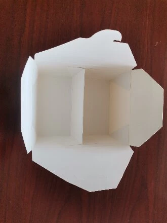 White Cardboard Disposable Environment-Friendly Degradable Lunch Box, Square Buckle Box, Salad Box, Rice Box, Pork Chop Box