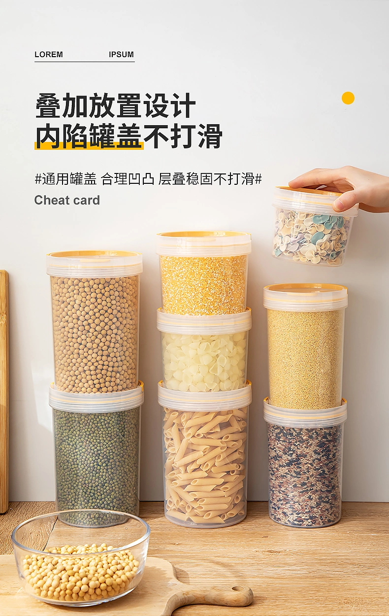 Multifunctional Plastic Round Storage Tank High-Capacity Food Microwavable Storage Container