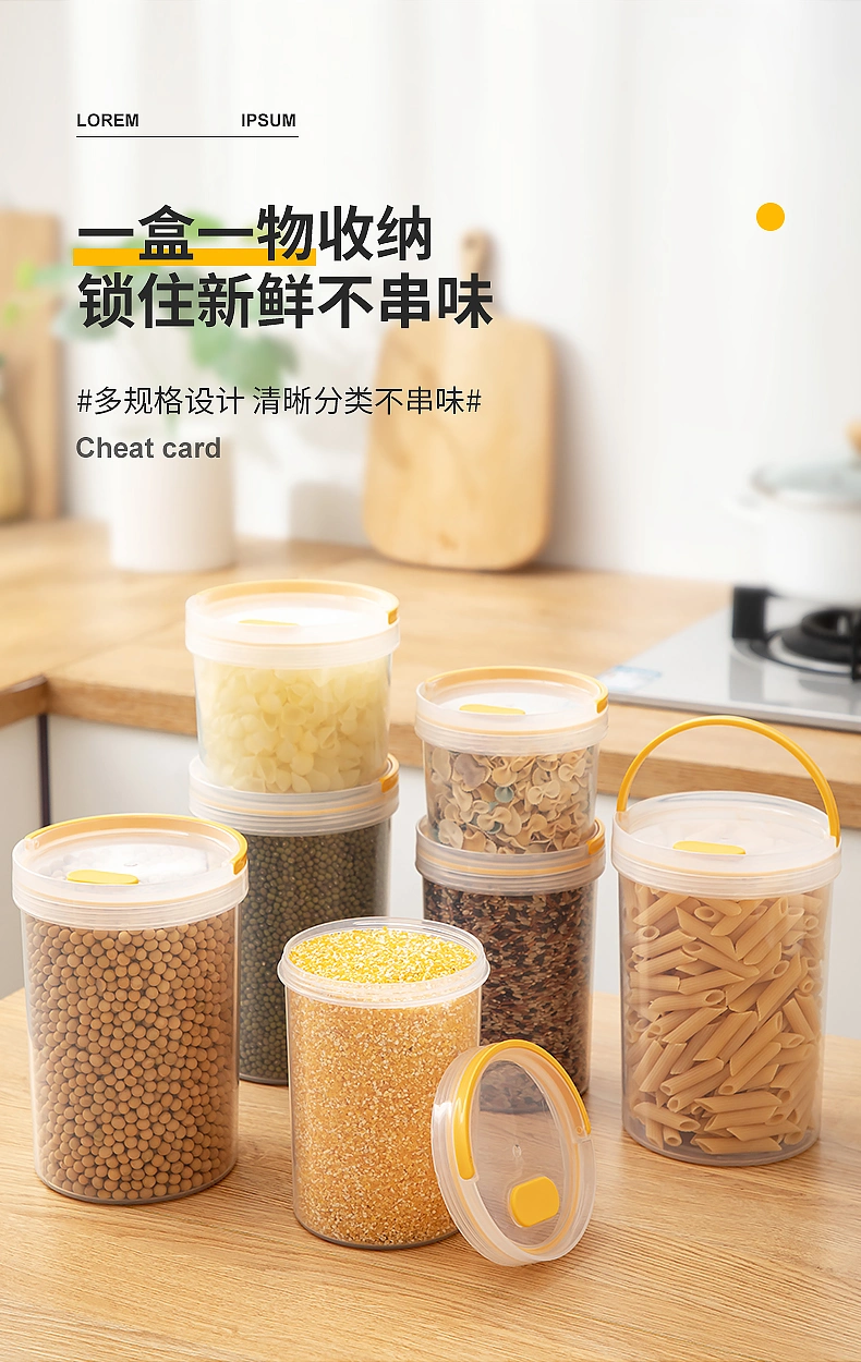 Multifunctional Plastic Round Storage Tank High-Capacity Food Microwavable Storage Container