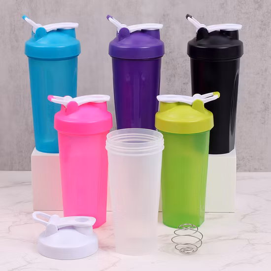 Fitness BPA Free Plastic Protein Custom Logo Gym Shaker Bottle for Protein