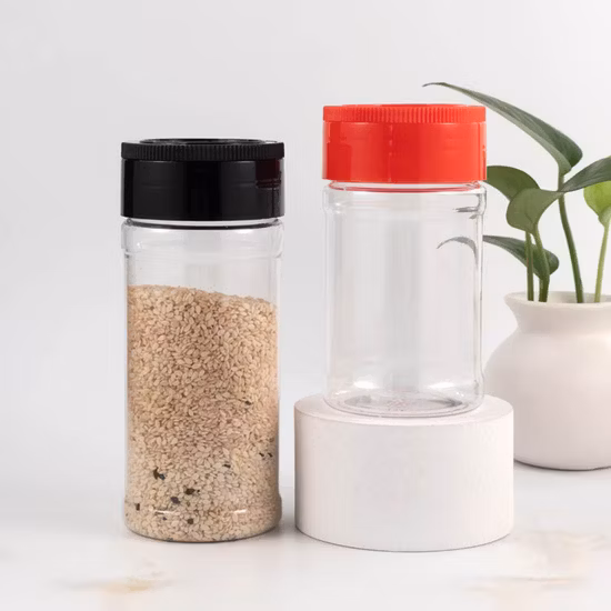 애완 동물 소금과 후추 병 투명 플라스틱 소금과 후추 병 200ml 플라스틱 양념 통 병